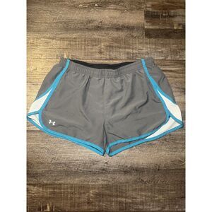 Under Armour Grey Blue 3" Fly-By Women's Athletic Shorts Size Medium